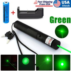 Green Laser Pointer Pen Light 9900Mile Strong Visible Beam Lazer AAA Torch 532nm USB Rechargeable Flashlight