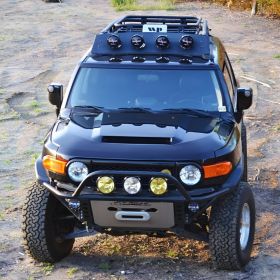 Toyota FJ Cruiser with Scoop(RK Sport) Lensun 60W Hood Solar Panel