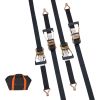 Ratchet Tie Down Straps (4PK), 11128 lb Break Strength, Double J Hook Includes 4 Premium 2" x 8' Rachet Tie Downs with Padded Handles