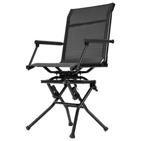 Hunting Chair, 360Â° Silent Swivel, Foldable Lightweight Portable Blind Chair, Heavy-Duty Steel Frame Ground Stool Seat, with Armrest