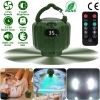 Portable Camping Ceiling LED Fan 5200mAh USB Battery Powered Hanging Tent Lantern Fan Power Bank with 3 Fan Speed 3 Light Brightness Smart Timer Displ
