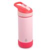 (2 pack) Stainless Steel Ranger Straw Kids Water Bottle 18oz, Pink