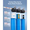 Whole House Water Filter System, 3-Stage | Sediment, IMR, CTO | 4.5" x 20" Home Water Purifier Filter Reduce Iron, Manganese, Chlorine, Bad Taste