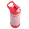 (2 pack) Stainless Steel Ranger Straw Kids Water Bottle 18oz, Pink