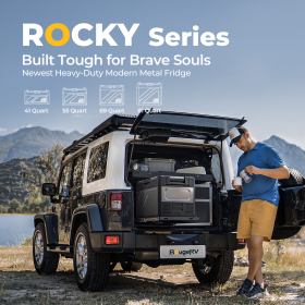 BougeRV Rocky 41QT Dual Zone 12V Portable Fridge (Option: Solar-Powered Fridge Kit)