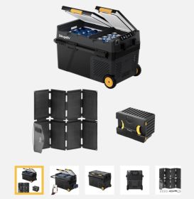 BougeRV CRD2 Dual Zone Solar Battery Portable Fridge Kit (Option: CRD2 61QT KIT)