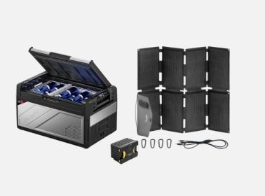 BougeRV Rocky 41QT Dual Zone 12V Portable Fridge (Option: Solar-Powered Fridge Kit)
