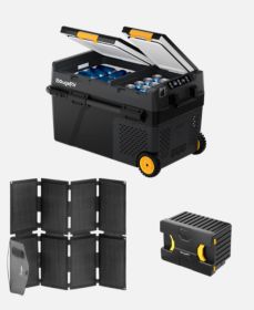BougeRV CRD2 43QT Dual Zone 12V Portable Fridge Freezer (Option: Solar-Powered Fridge Kit)