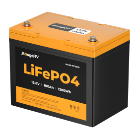 BougeRV 12V 100Ah Group 24 LiFePO4 Battery (Option: 1 Pack)