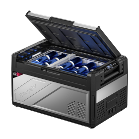 BougeRV Rocky 41QT Dual Zone 12V Portable Fridge (Option: Fridge with Battery)
