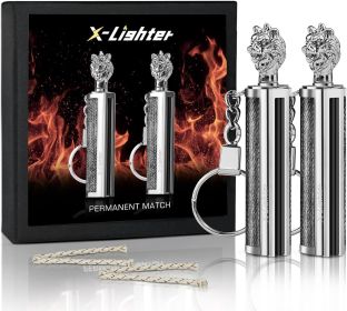 Matchstick, Permanent Match Strike Set 10000 Times, Emergency fire Starters Waterproof Forever Lighter (Color: Lion+lion)