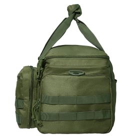 Range Bag for 4 Pistols, Tactical Gun Range Bag with 3 Detachable Baffles & 6 Magazines (product color: Green, Item Size: 37 x 26 x 23 cm)