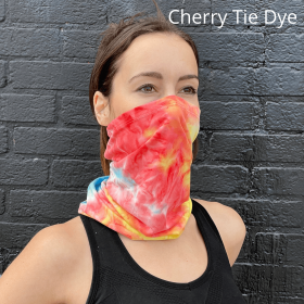 JupiterGear Sports Neck Gaiter Face Mask for Outdoor Activities (Color: Cherry Tie Dye)